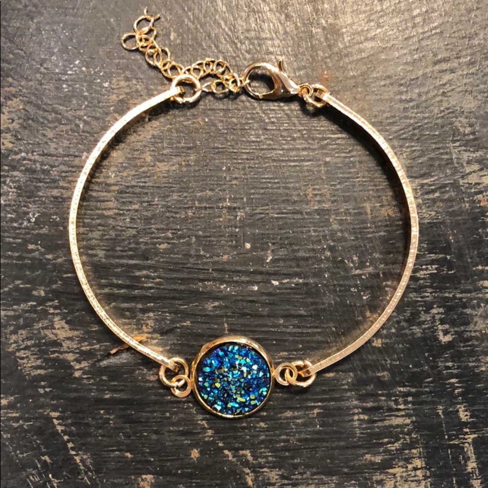 18k gold druzy stone bracelet
